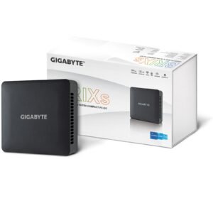 Gigabyte BRIX (GB-BRI7H-1355) Barebone Kit, Intel Core i7-1355U 5.0GHz 10 Core CPU, 2 x DDR4 SO-DIMM Slots, 1 x M.2 2280 Slot, 1x 2.5" SATA Slot, Wi-Fi 6 & Bluetooth 5.2